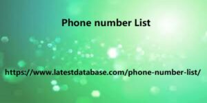Phone number List