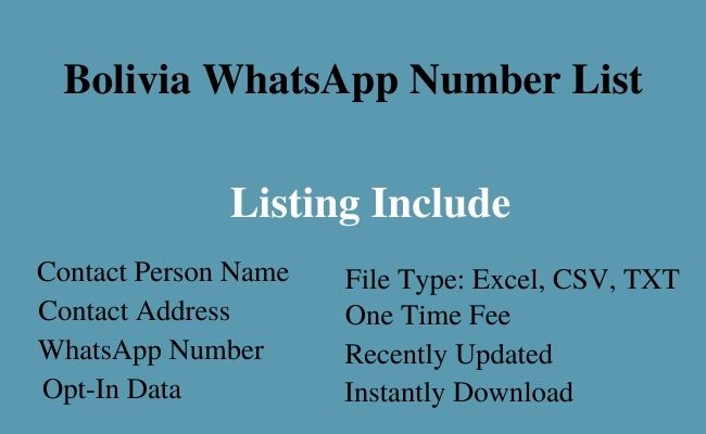 Bolivia whatsapp number list