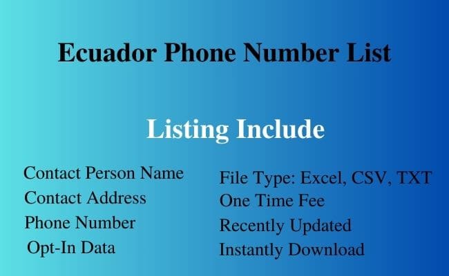 Ecuador phone number list