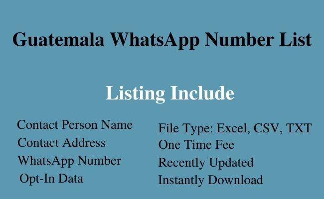 Guatemala whatsapp number list