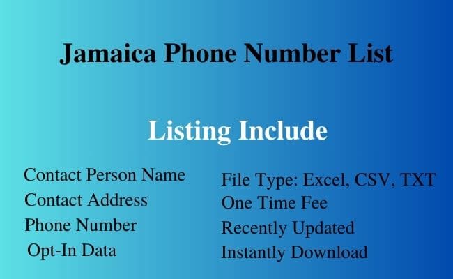 Jamaica phone number list