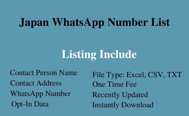 Japan whatsapp number list