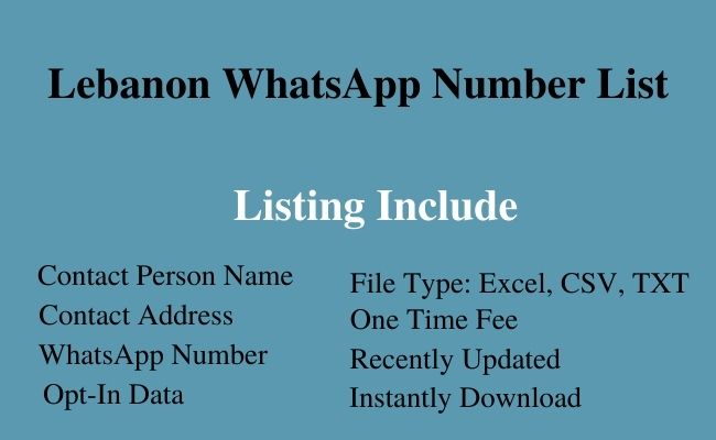 Lebanon whatsapp number list