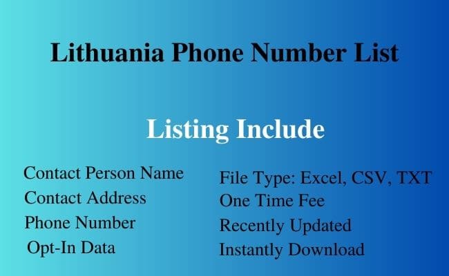 Lithuania phone number list