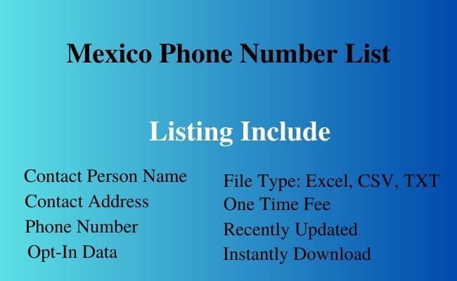Mexico phone number list