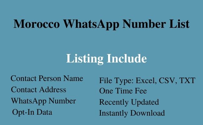 Morocco whatsapp number list