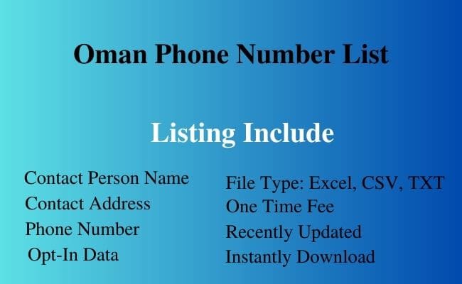 Oman phone number list