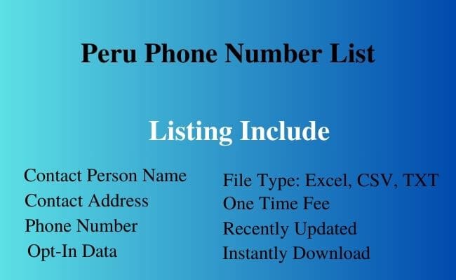 Peru phone number list