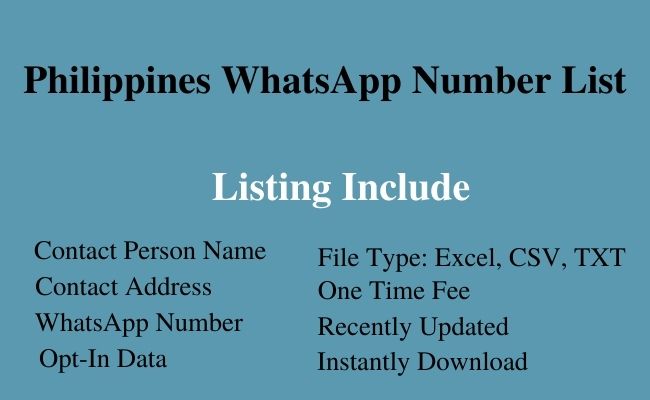 Philippines whatsapp number list