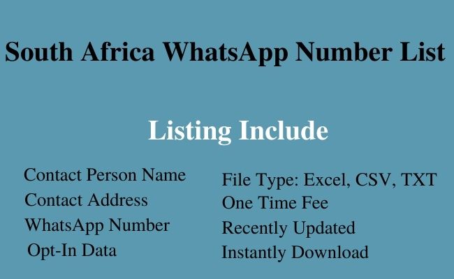 South Africa whatsapp number list