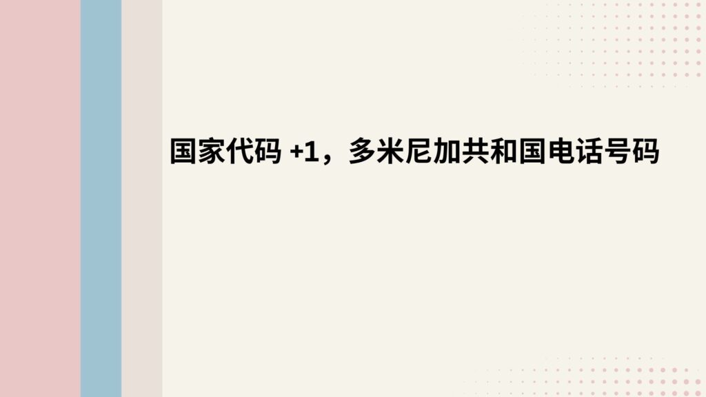 国家代码 +1，多米尼加共和国电话号码